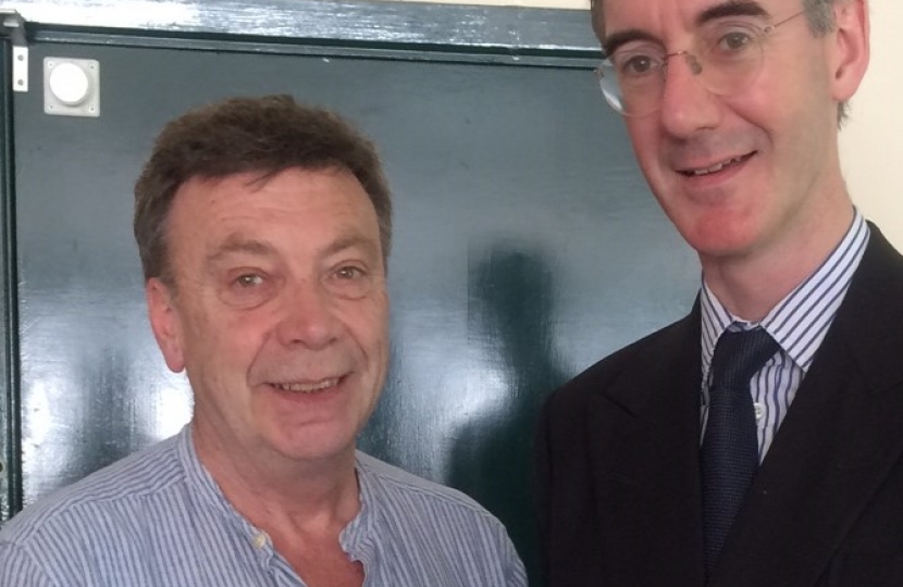 Andrew Eade with Jacob Rees Mogg