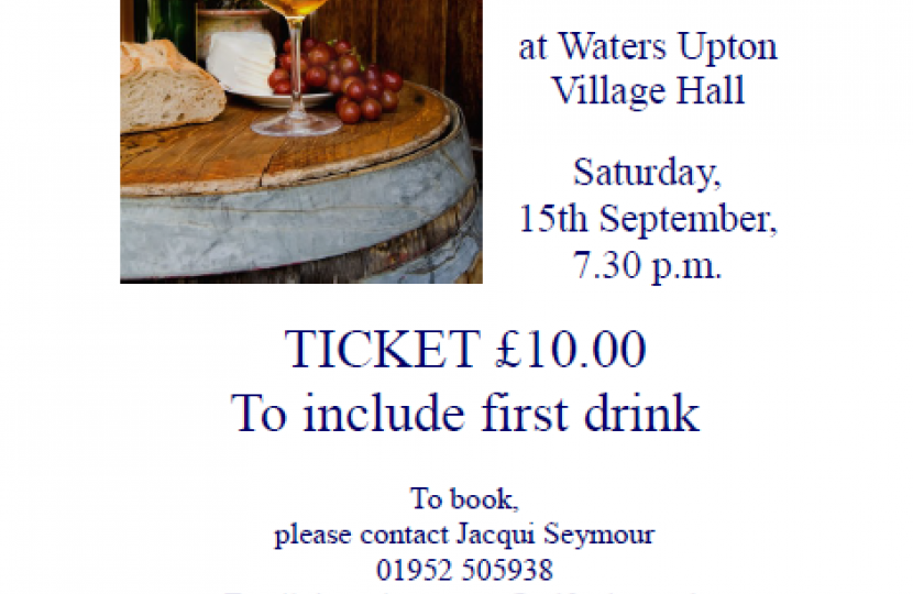 Cheese and Wine with Quiz at Waters Upton Village Hall