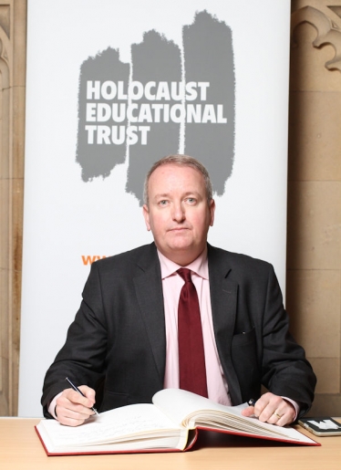 Mark Pritchard MP signs the Holocaust Educational Trust Book of Commitment.