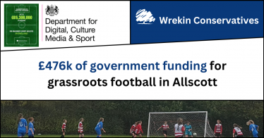 £476k of government funding for grassroots football in Allscott
